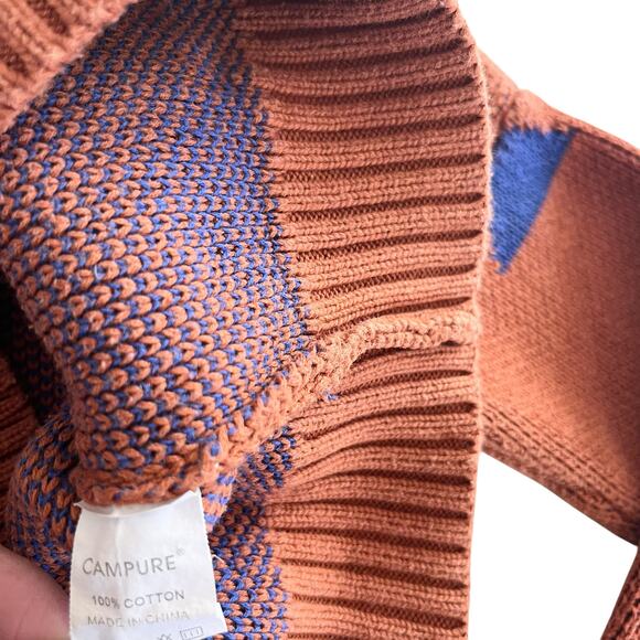 Campure boys brown intarsia blue triangle sweater size 18 months - Picture 3 of 7